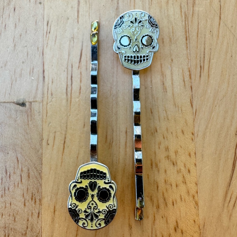 Sugar Skull Barrettes Pair